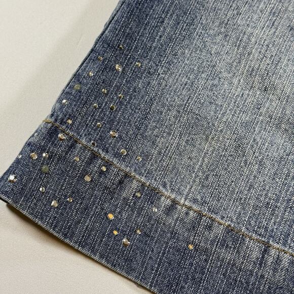 Limited Too Vintage Dead Stock Bedazzled Mid Rise Mini Jean Skirt - Girls 12 - Picture 2 of 11